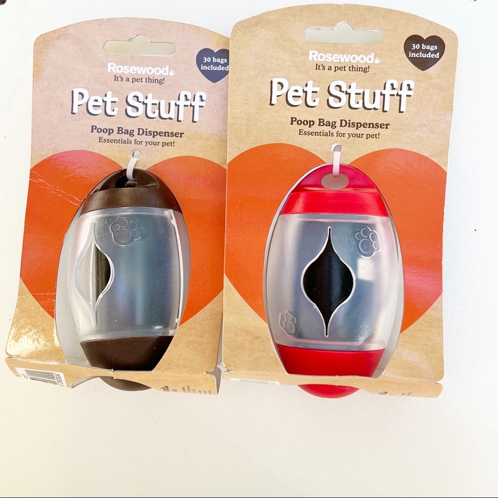 PET DOG Poop Bag Dispenser Clip on‎ with bags CLEAN UP the easy way SET of 2 NEW